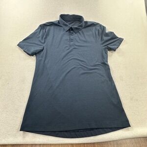 Lululemon Shirt Mens Small Blue Evolution Polo Golf Stretch Top Athletic
